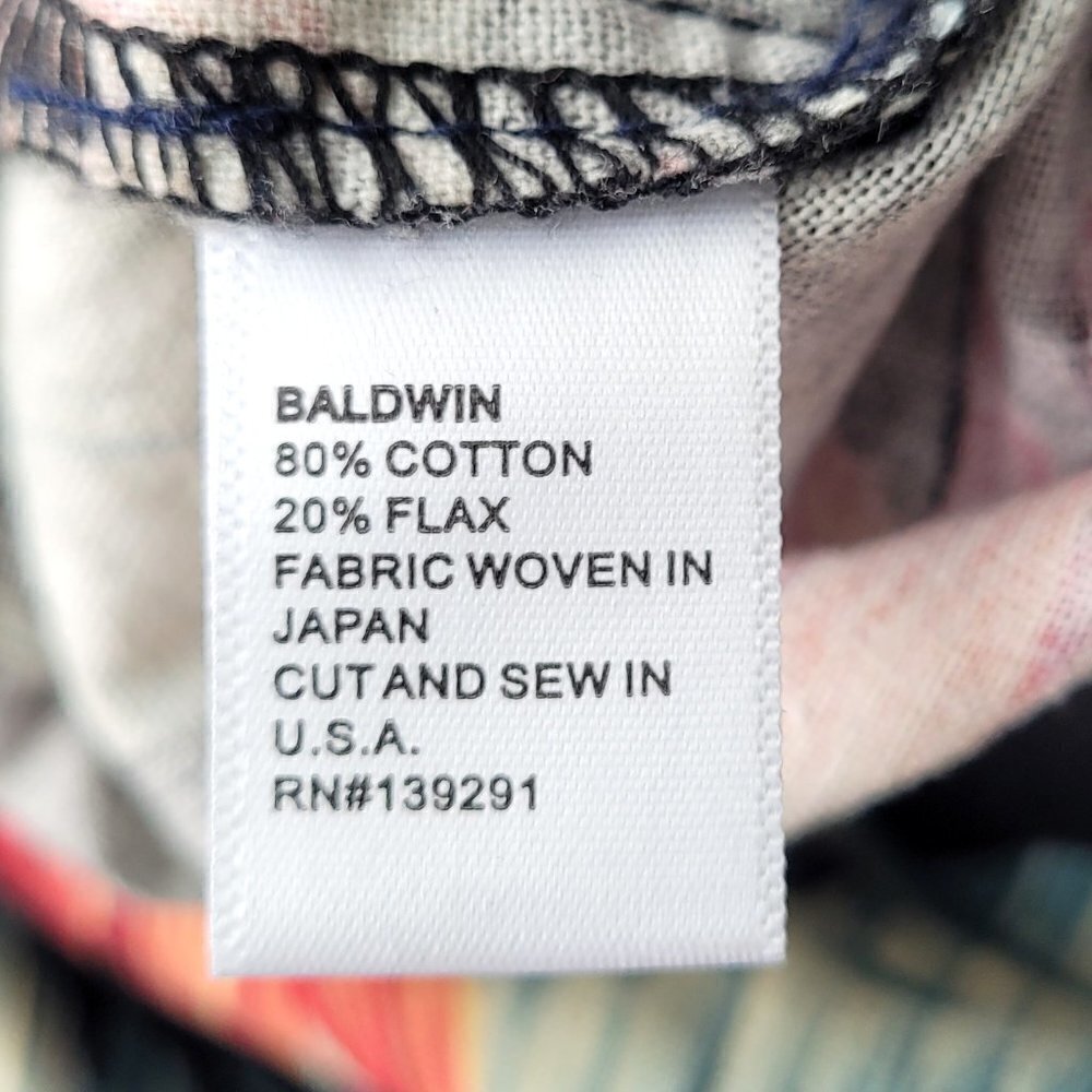 NWT Baldwin Denim Tropical Flax Blend Pull On Elastic Waist Boho Ankle Pants - Picture 12 of 12